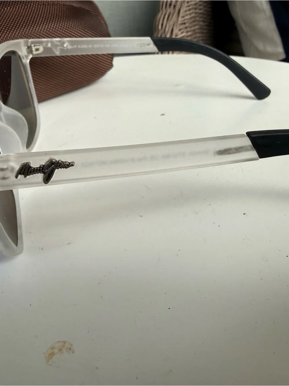 Maui Jim Clear Frame Sunglass Lenses with Blue Mirrors